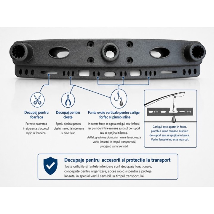 Alphaboat triple folding rod holder with 360° adjustment