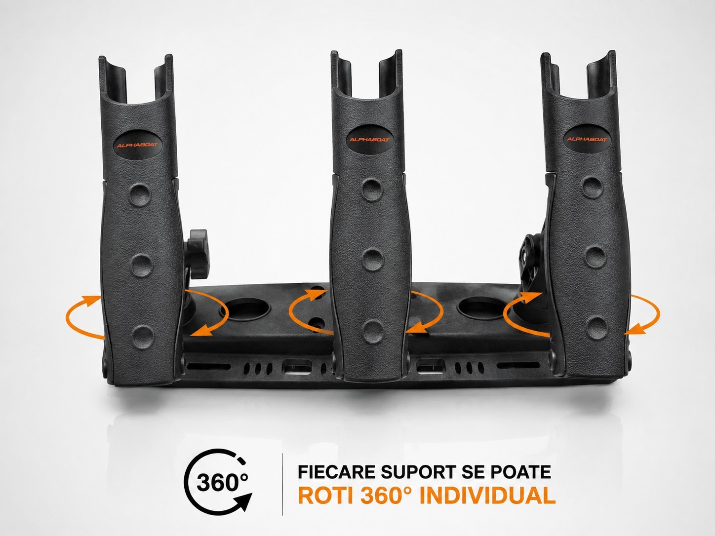 Alphaboat triple folding rod holder with 360° adjustment