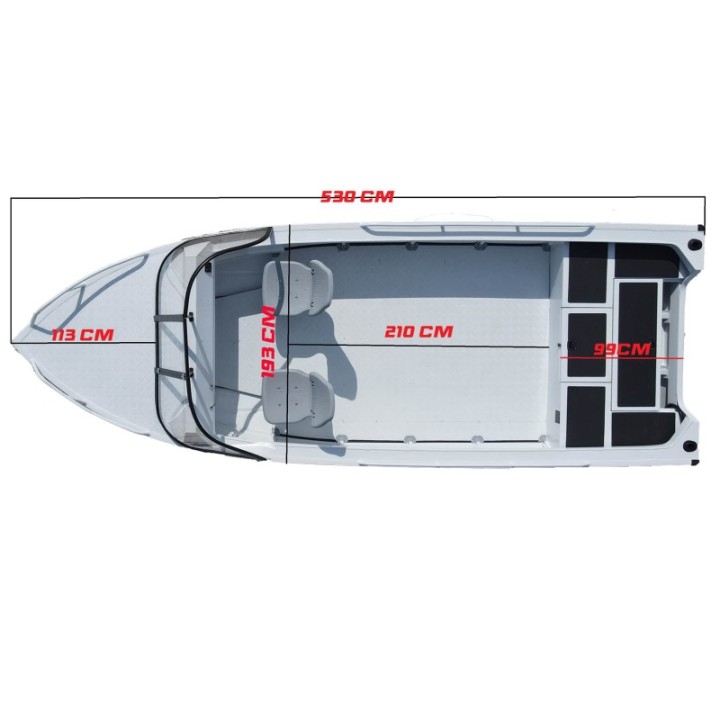 Alphaboat A530 – Barcă din aluminiu pentru pescuit și agrement