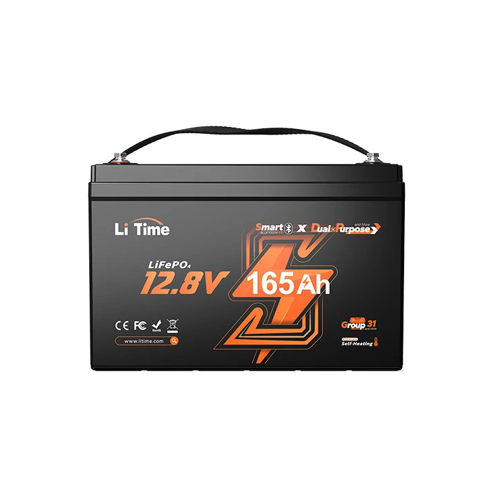 Acumulator LiTime 12 V 165 Ah Dual-Purpose Marine, Bluetooth și autoîncălzire