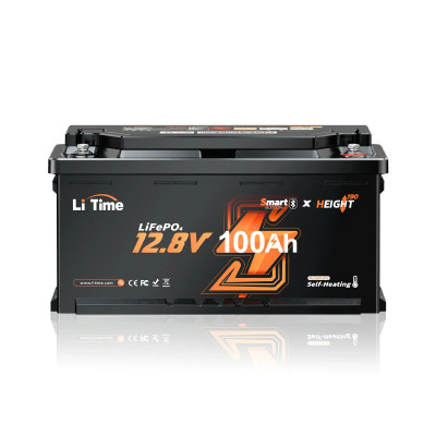 LiTime 12 V 100 Ah H190 Battery, Bluetooth and Self-Heating