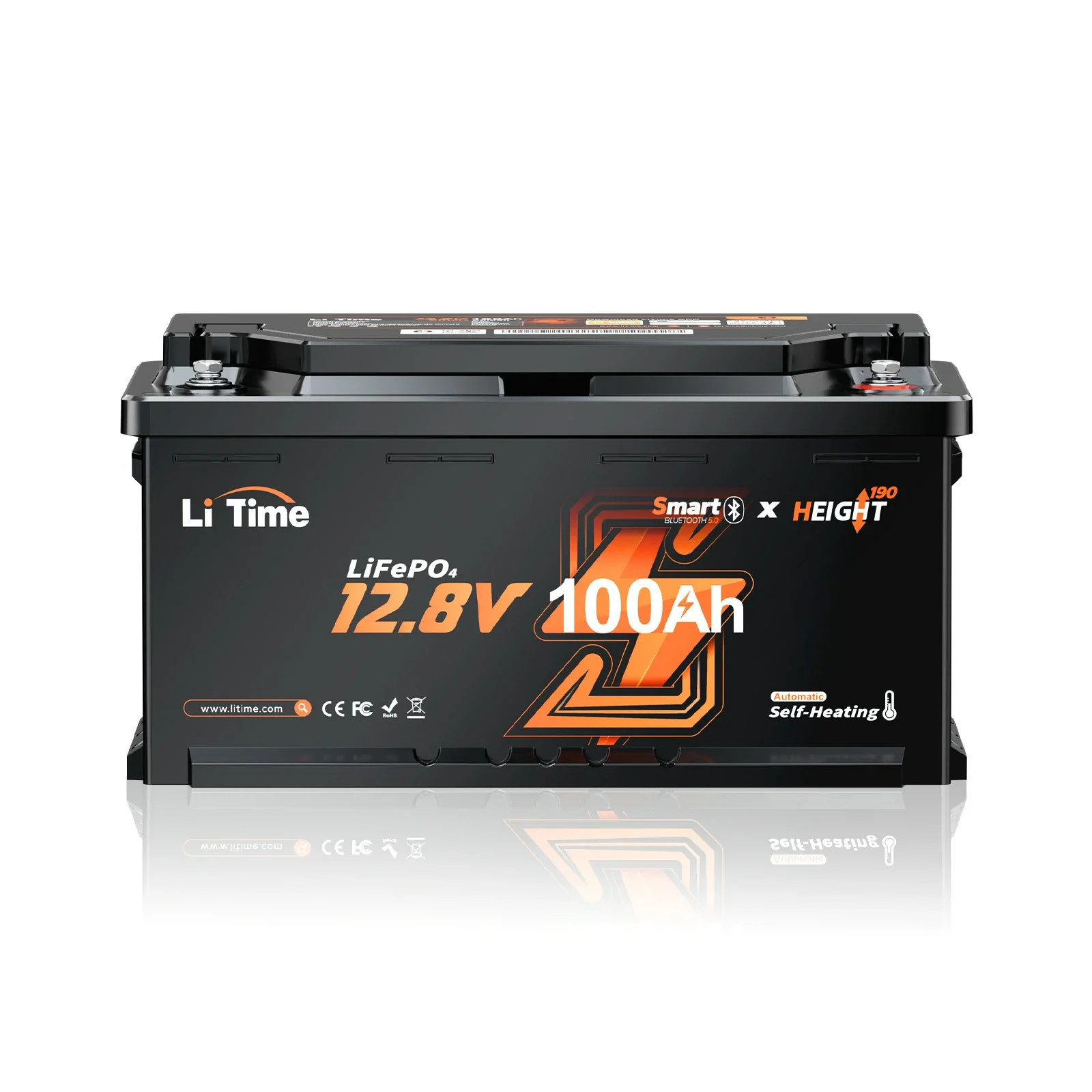 Acumulator LiTime 12 V 100 Ah H190, Bluetooth și autoîncălzire