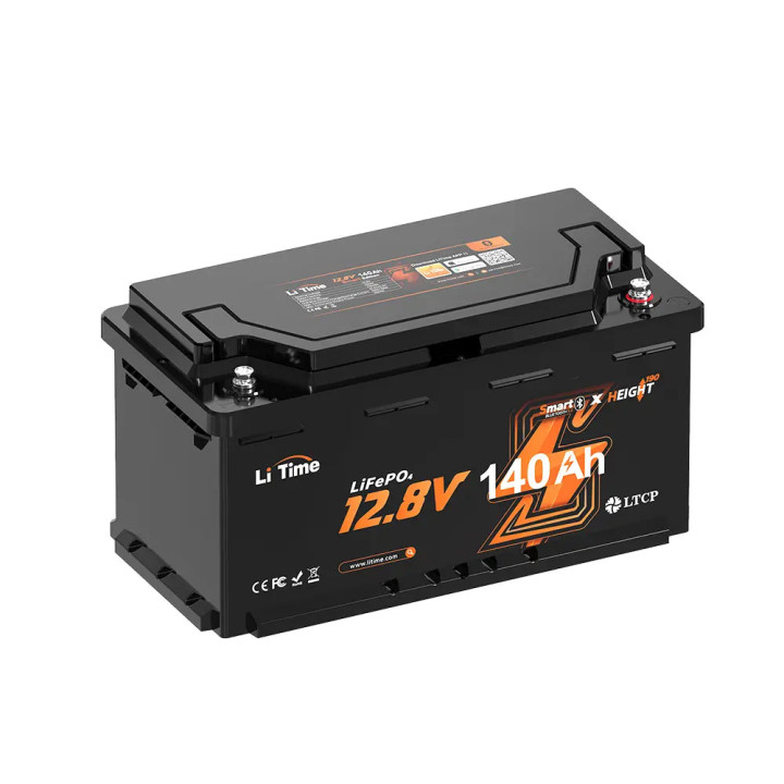 LiTime 12 V 140 Ah H190 LiFePO4 Battery with Bluetooth