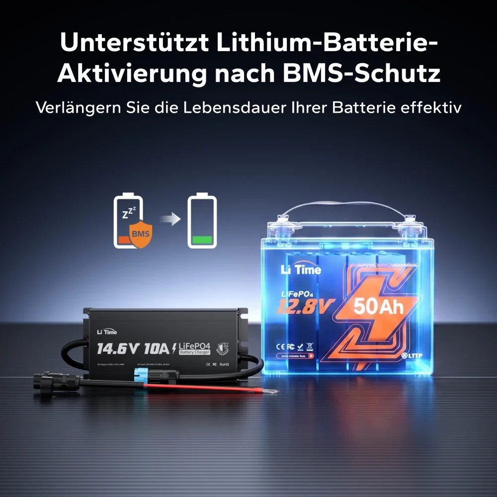 LiTime 12V 10A LiFePO4 Onboard Battery Charger
