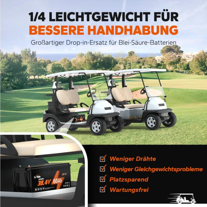 Acumulator LiTime LiFePO4 36 V 60 Ah Golf Cart